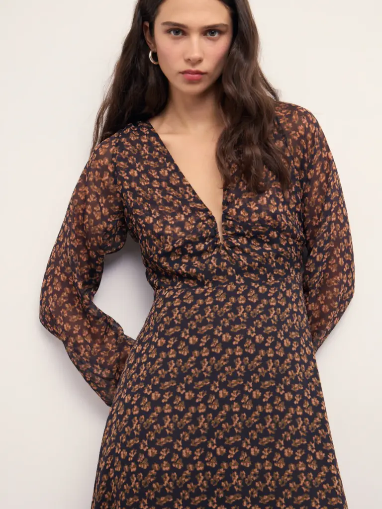 Mink Pink Black Brown Maxi Dress