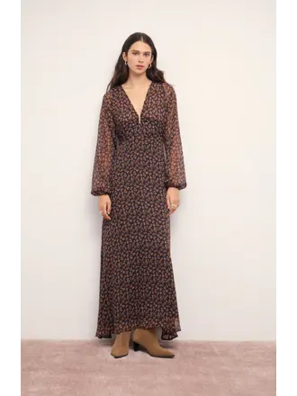 Mink Pink Black Brown Maxi Dress