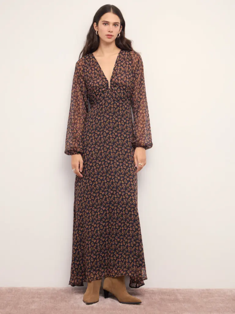 Mink Pink Black Brown Maxi Dress