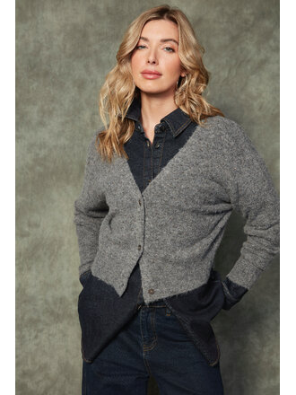 RD Style Grey Glitter Cardigan
