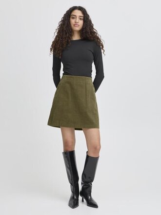ICHI Green Cord Skirt