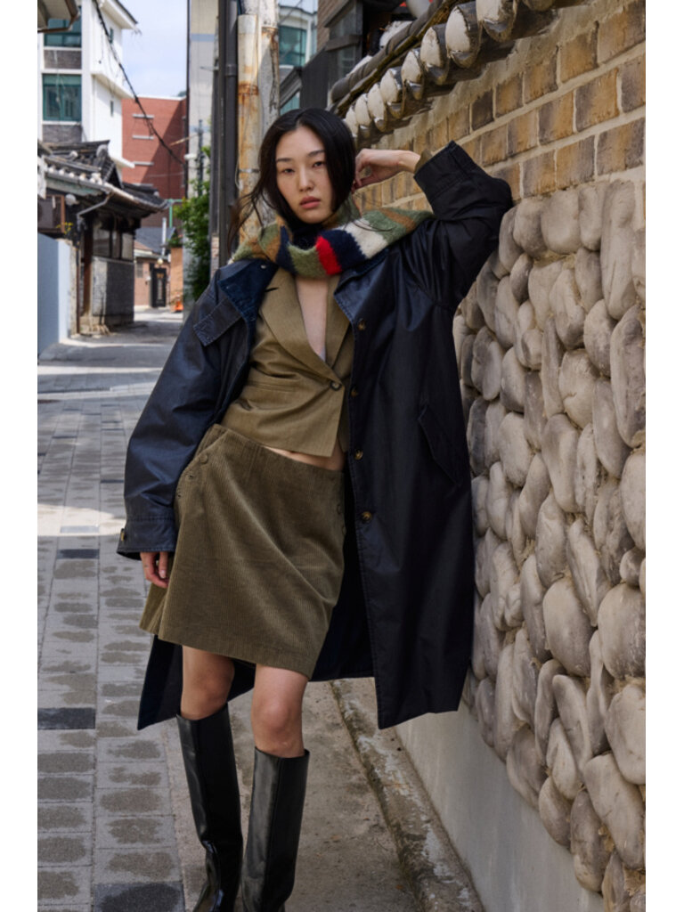 ICHI Green Cord Skirt