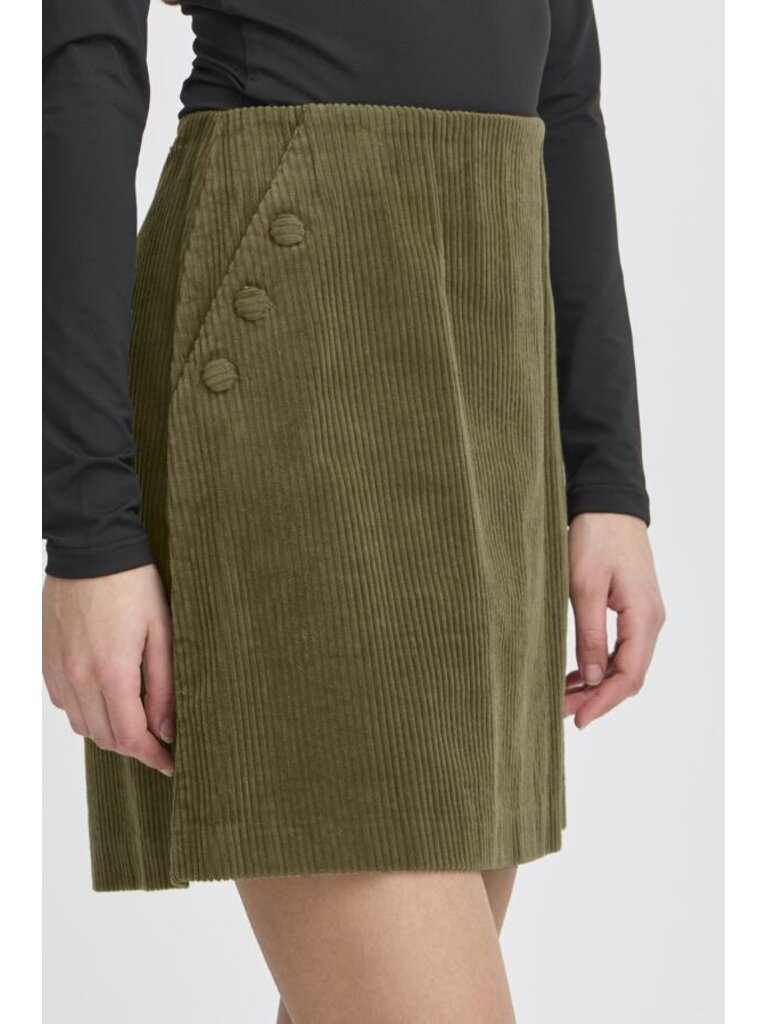 ICHI Green Cord Skirt