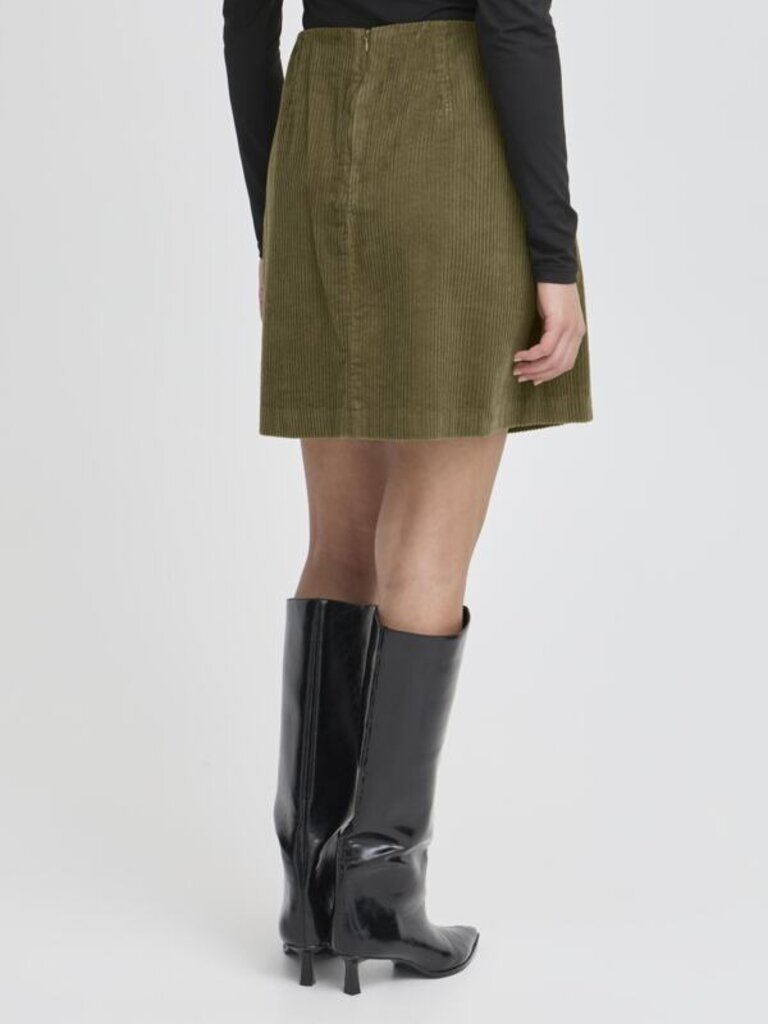 ICHI Green Cord Skirt