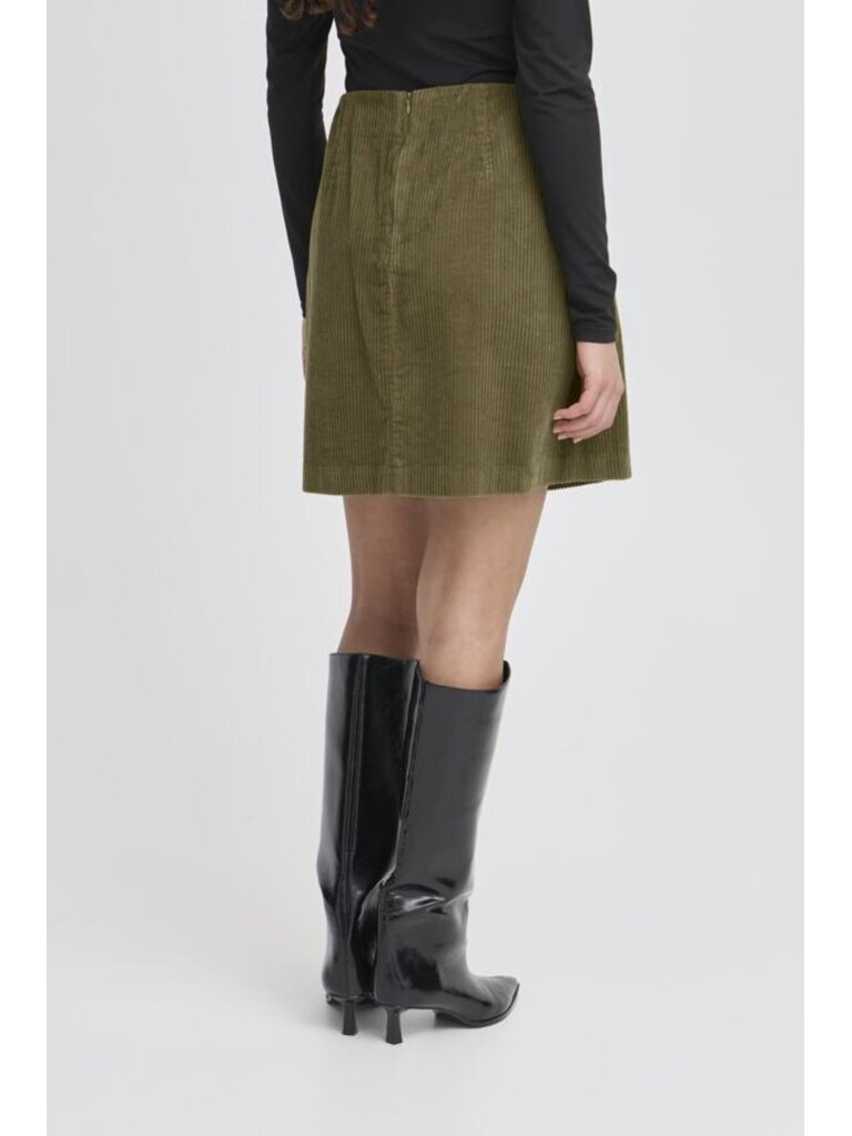 ICHI Green Cord Skirt