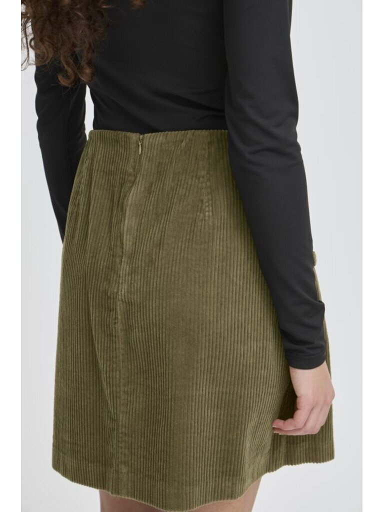 ICHI Green Cord Skirt