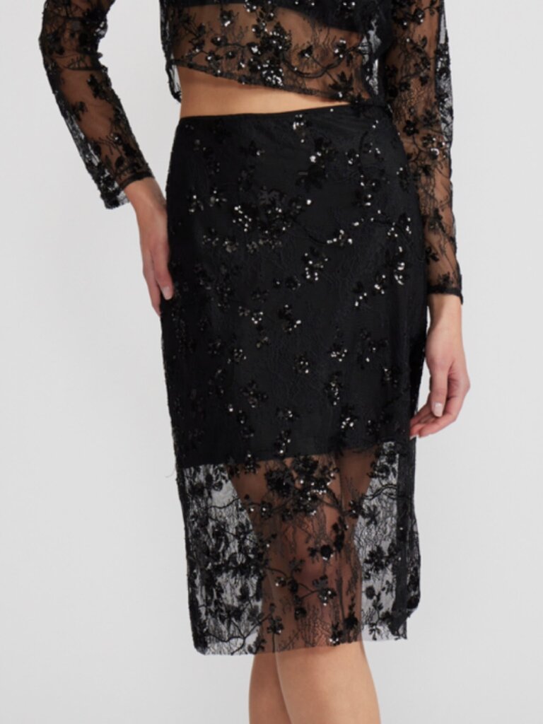 Lucy Paris Lace & Sequin Skirt