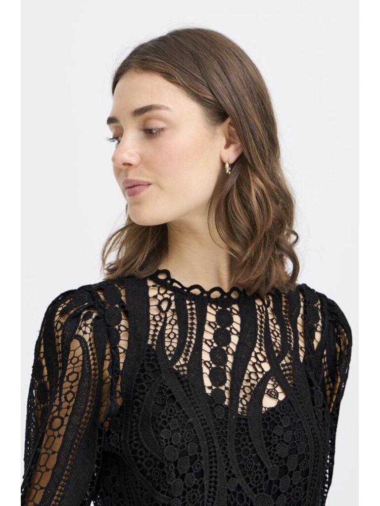 Fransa Crochet Lace Midi