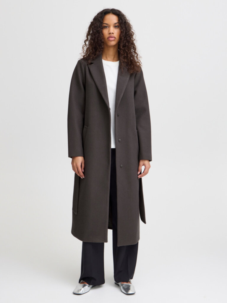 ICHI Grey Wrap Coat