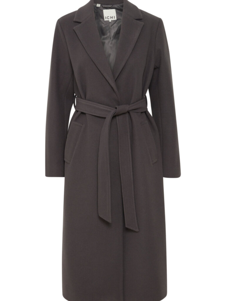ICHI Grey Wrap Coat