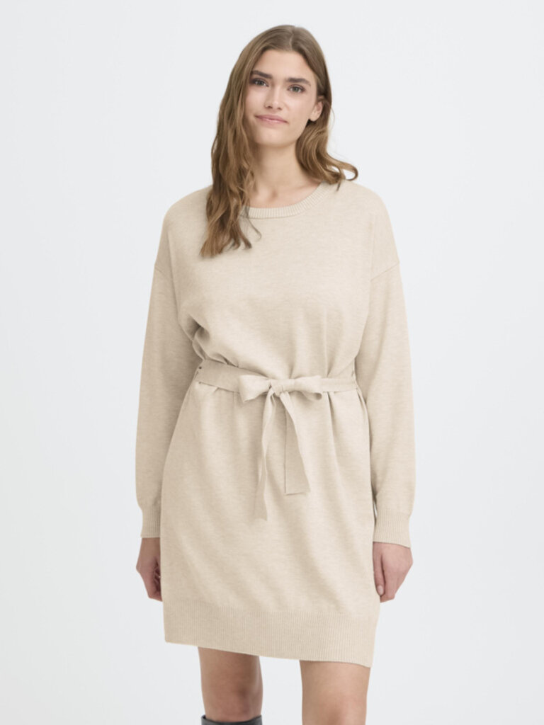 ICHI Almond Tie Knit Dress