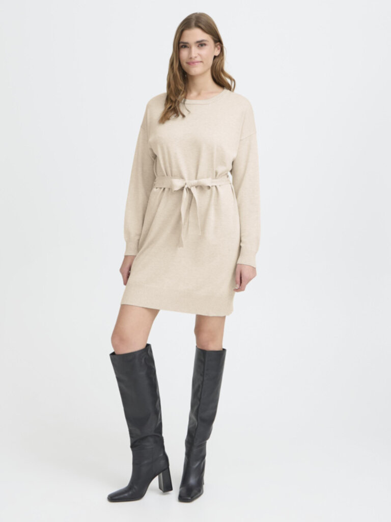 ICHI Almond Tie Knit Dress