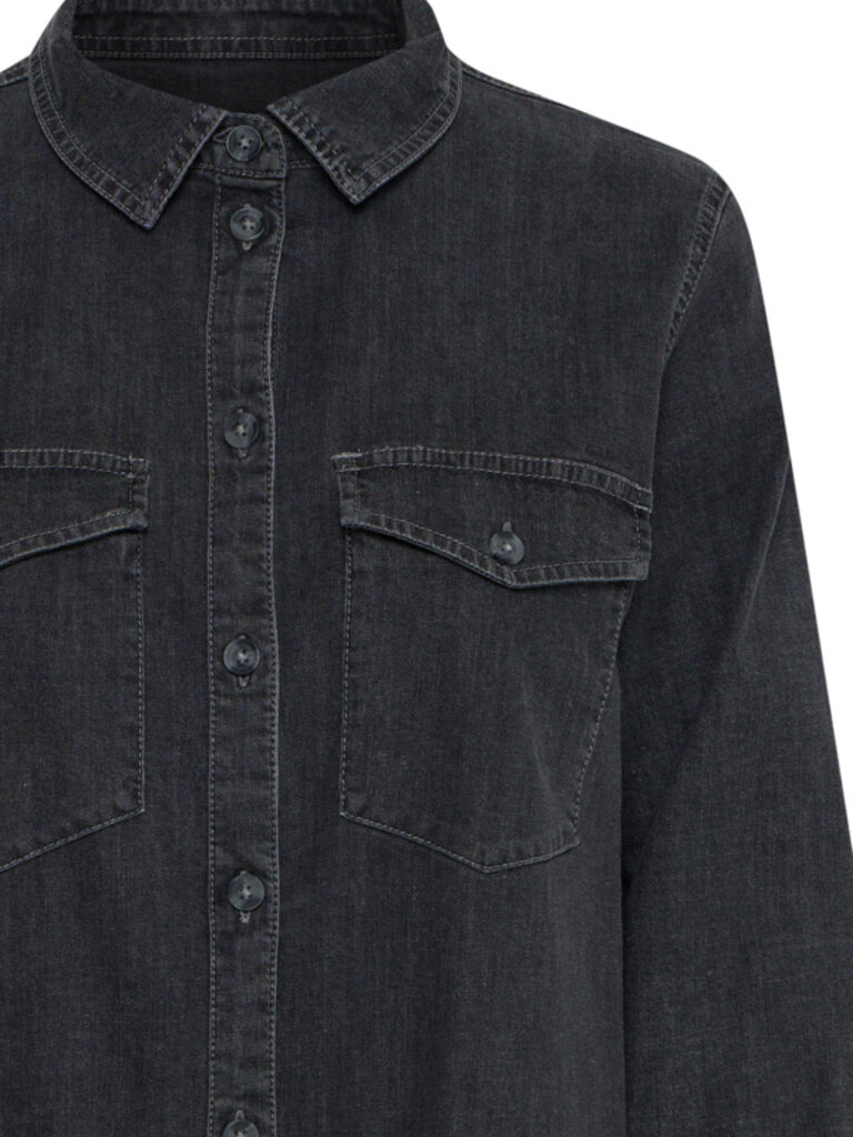 ICHI Grey Chambray Dress