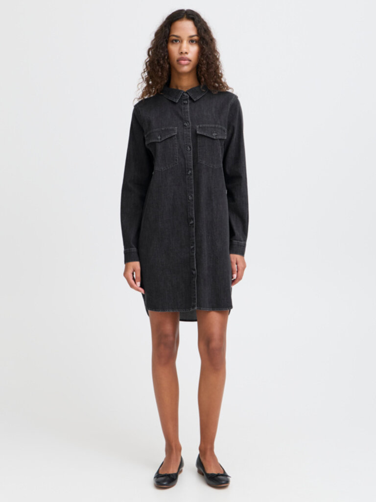 ICHI Grey Chambray Dress