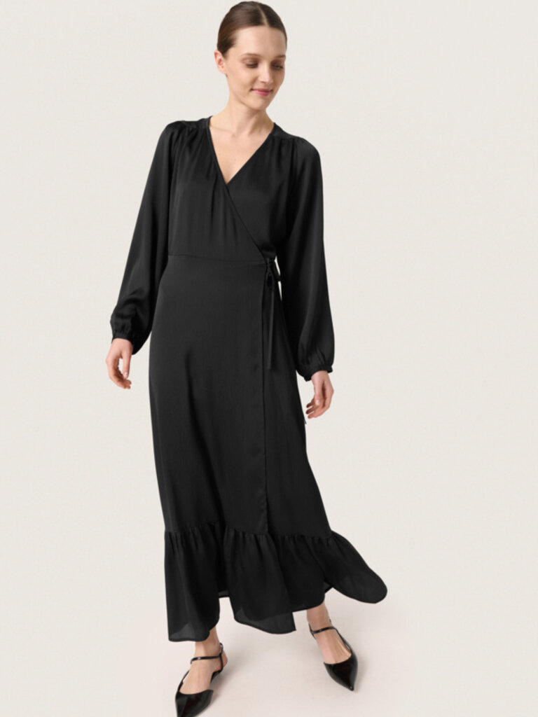 Soaked In Luxury Silky Wrap Maxi Dress