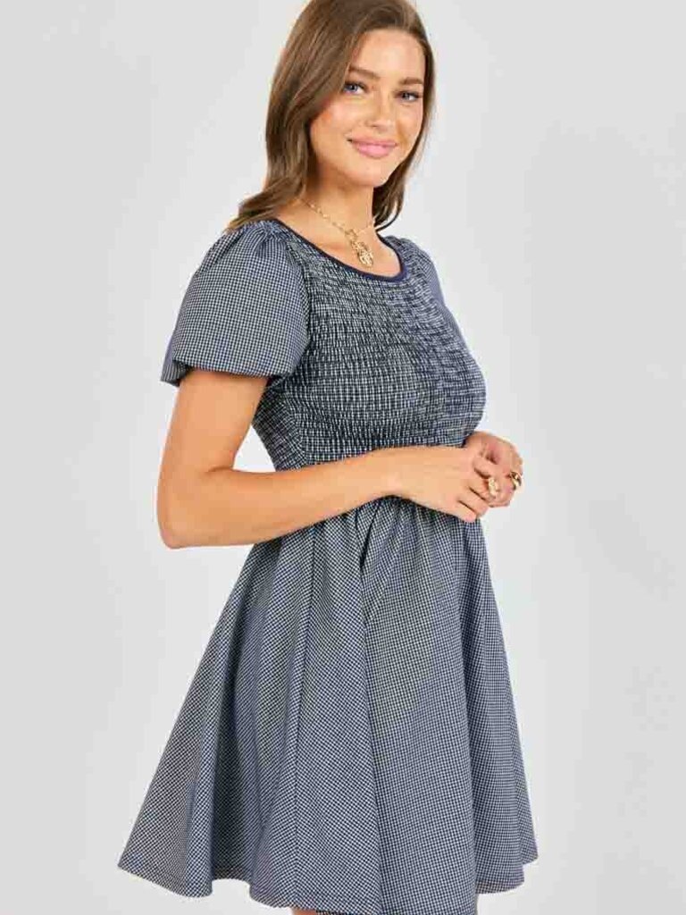 Sadie & Sage Navy & White Smocked Mini