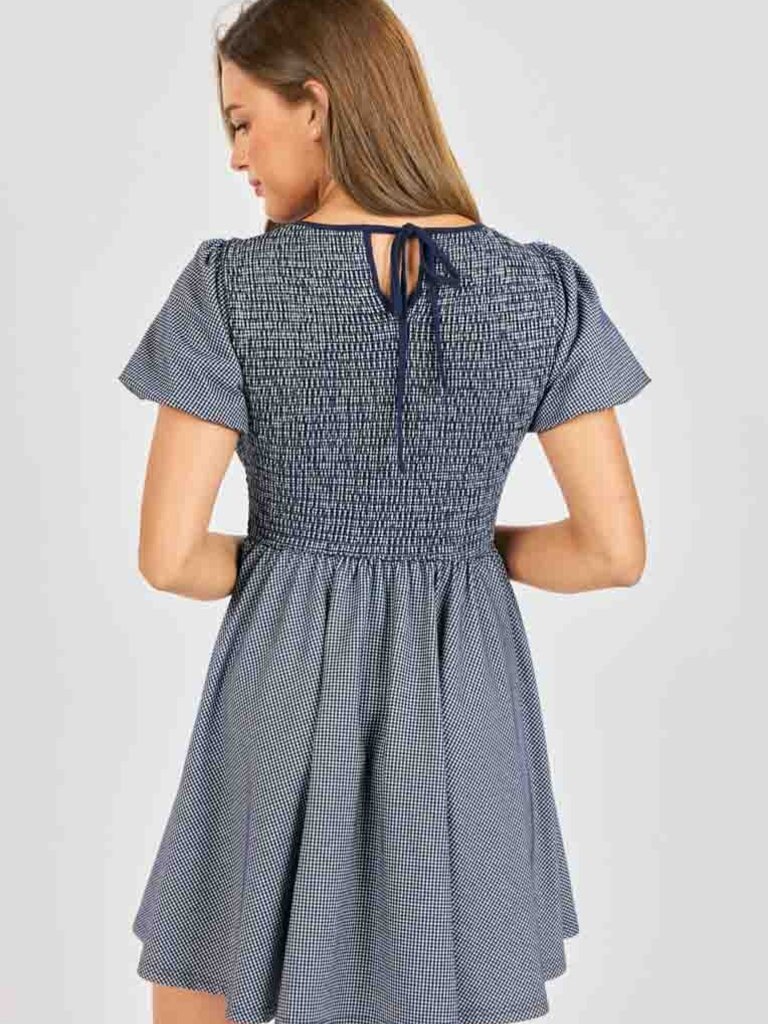 Sadie & Sage Navy & White Smocked Mini