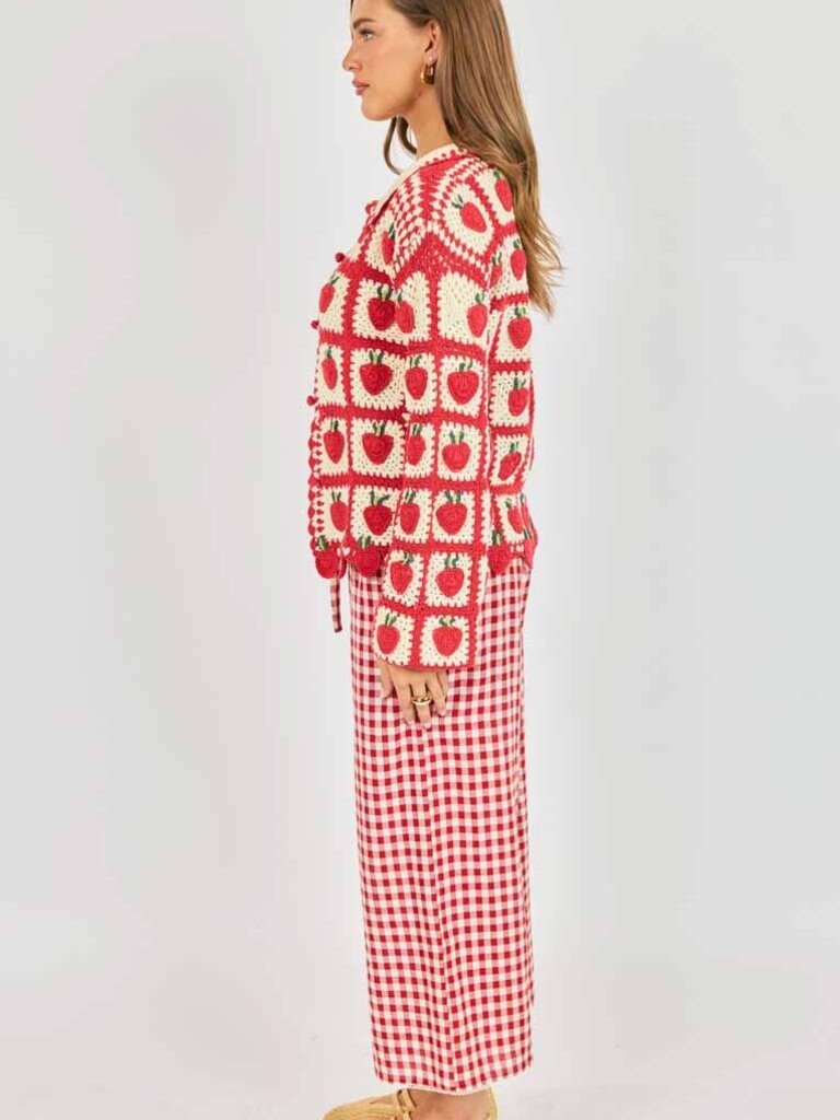 Sadie & Sage Strawberry Crochet Cardi