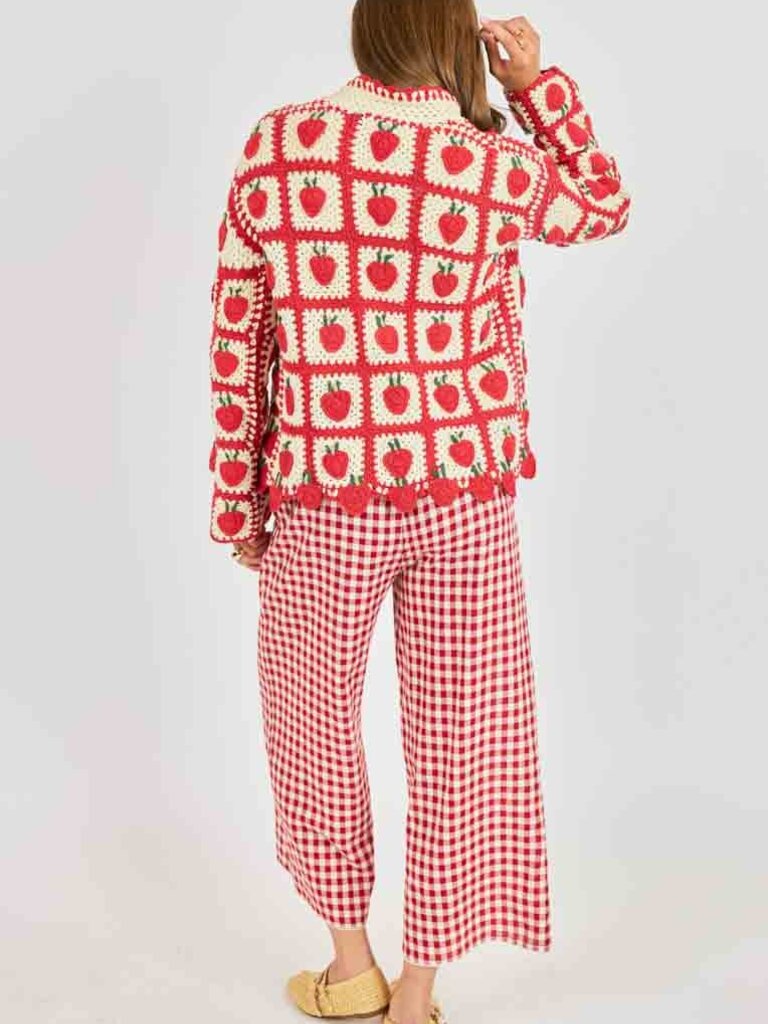 Sadie & Sage Strawberry Crochet Cardi