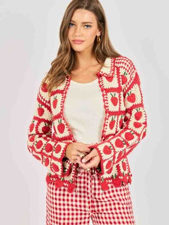Sadie & Sage Strawberry Crochet Cardi