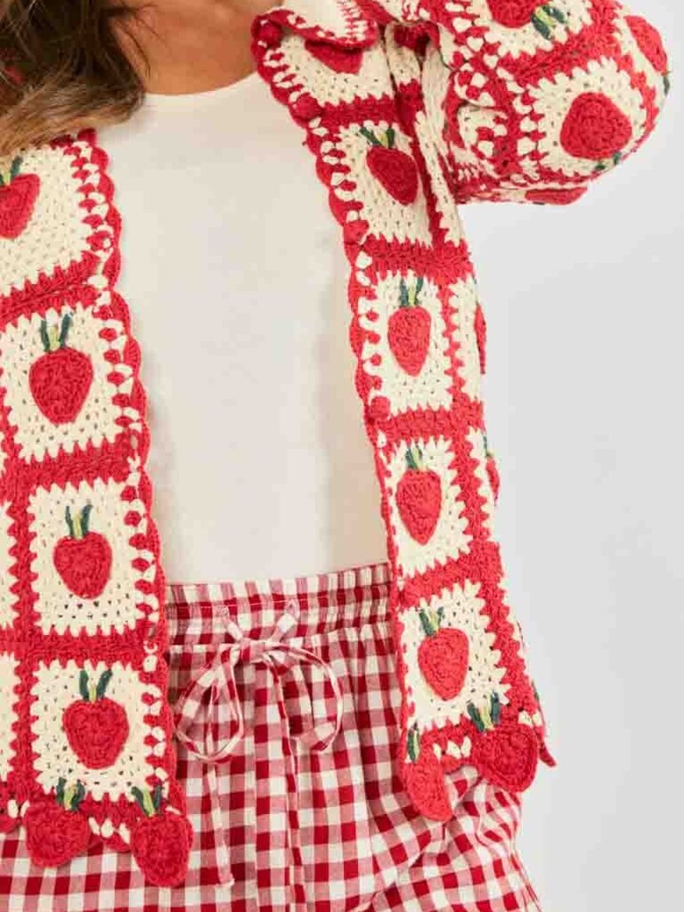Sadie & Sage Strawberry Crochet Cardi