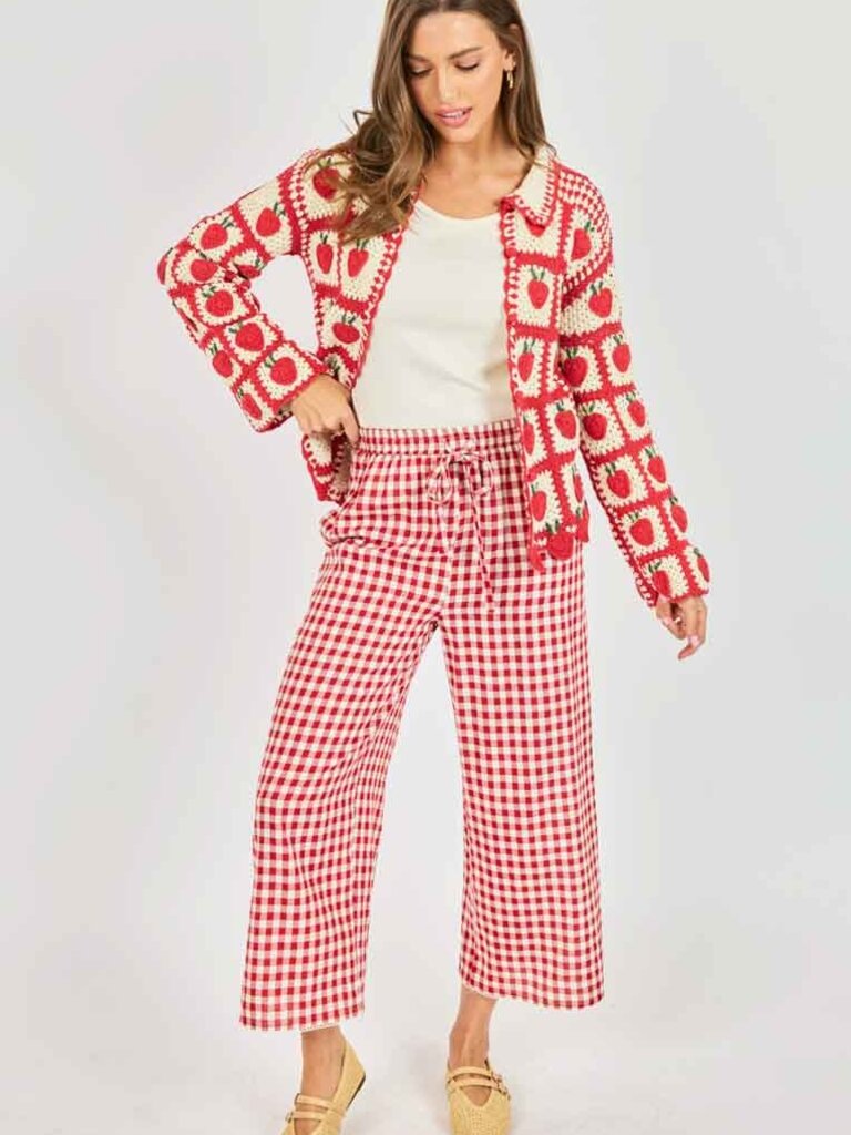 Sadie & Sage Strawberry Crochet Cardi