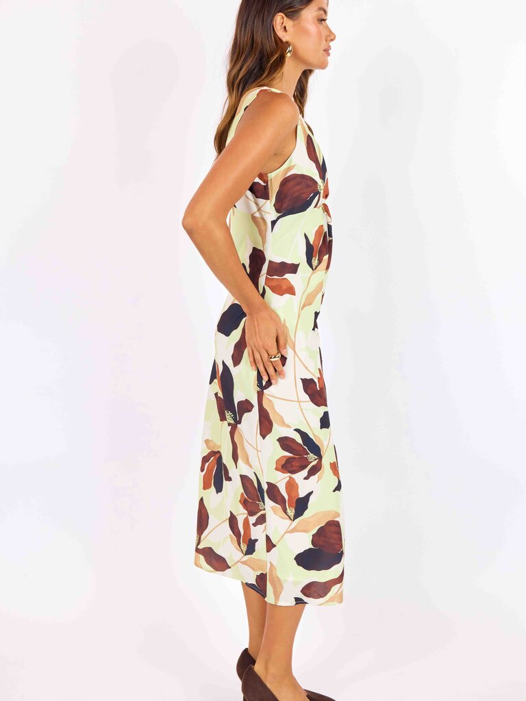 Sage The Label Lime Mix Floral Midi