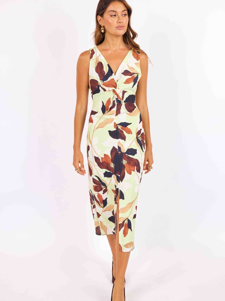Sage The Label Lime Mix Floral Midi