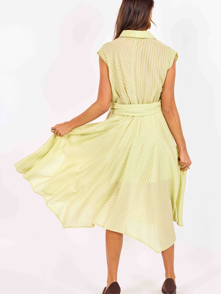 Sage The Label Lime Ivory Button Midi