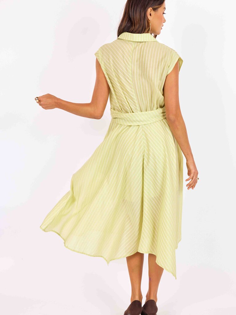 Sage The Label Lime Ivory Button Midi