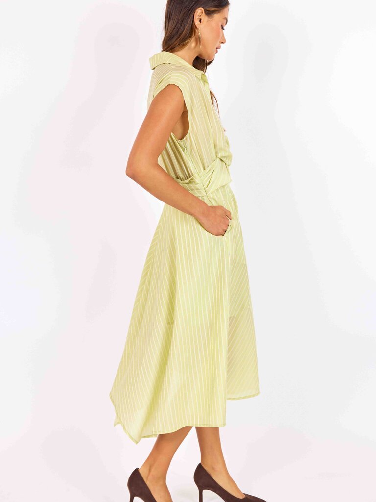 Sage The Label Lime Ivory Button Midi