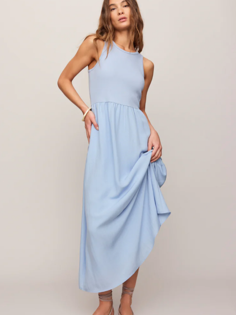 Z Supply Soft Blue Mix Fabric Dress