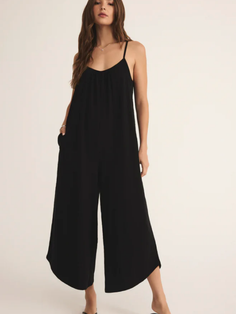 Z Supply Flared Textured Jumpsuit