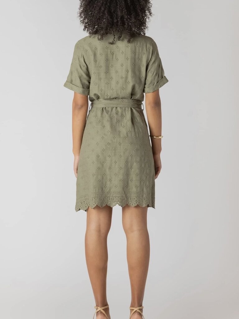 Room34 Sage Eyelet Shirt Dress