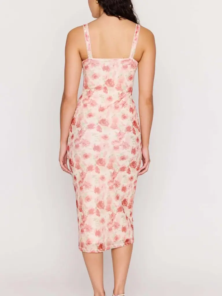 Mink Pink Faded Rose Bustier Midi