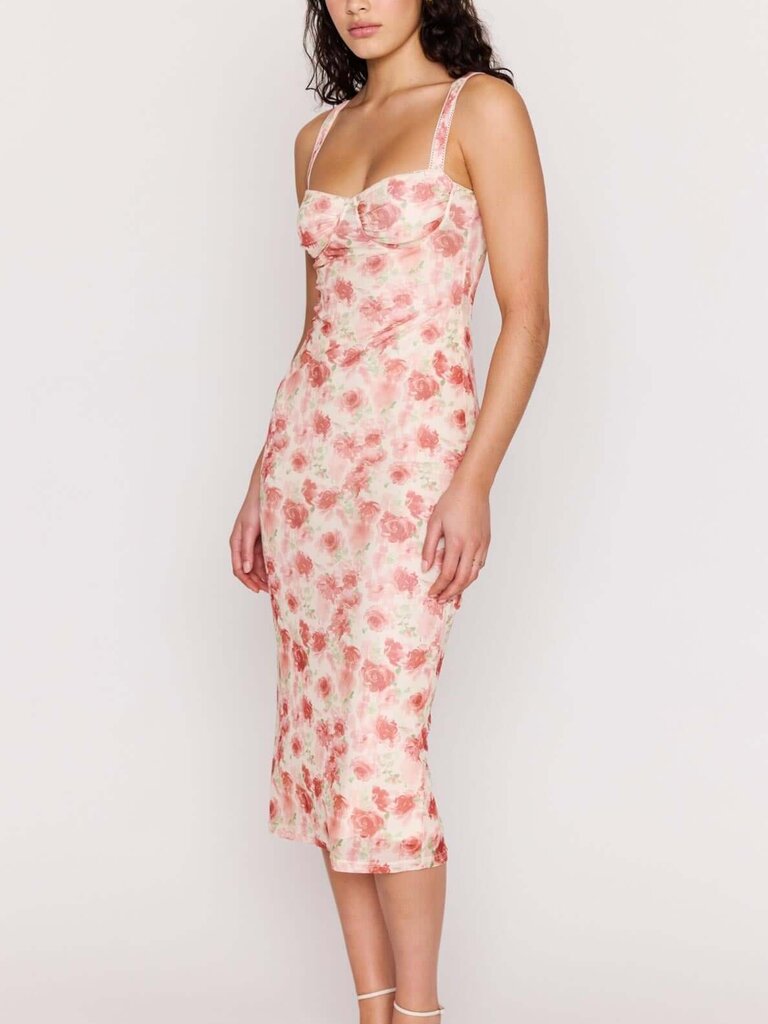 Mink Pink Faded Rose Bustier Midi