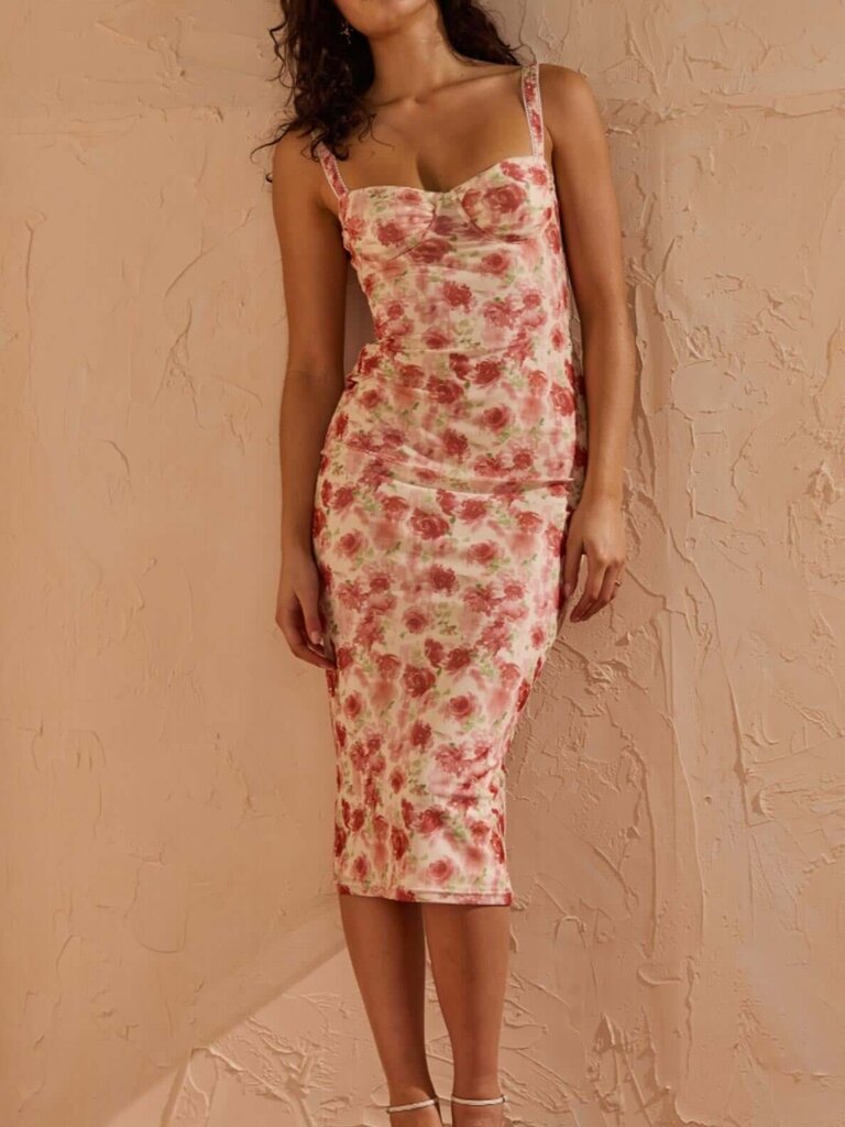 Mink Pink Faded Rose Bustier Midi