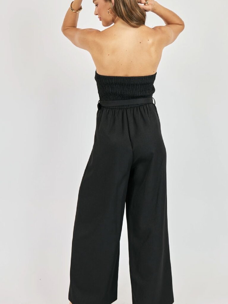 Sadie & Sage Black Strapless Jumpsuit