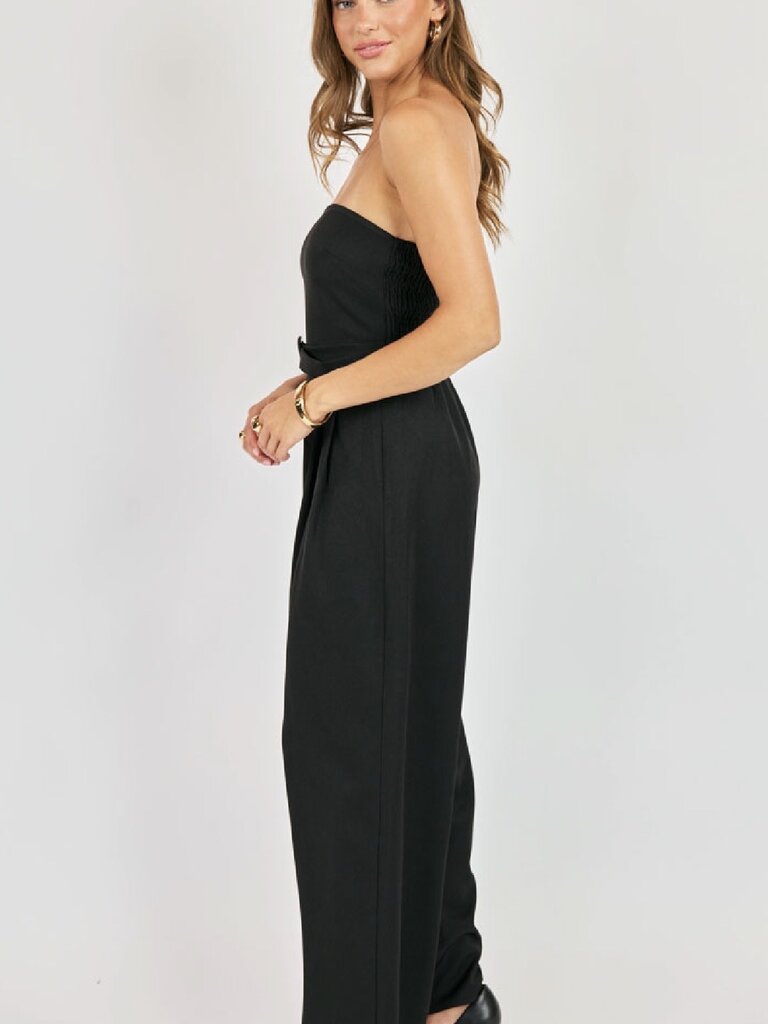 Sadie & Sage Black Strapless Jumpsuit