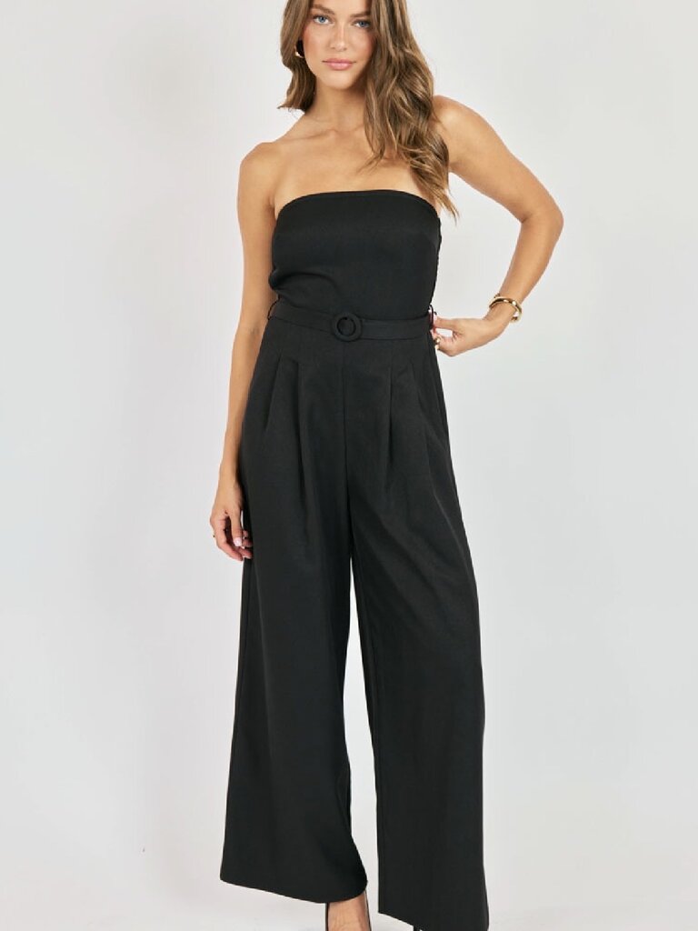 Sadie & Sage Black Strapless Jumpsuit