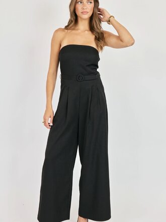 Sadie & Sage Black Strapless Jumpsuit