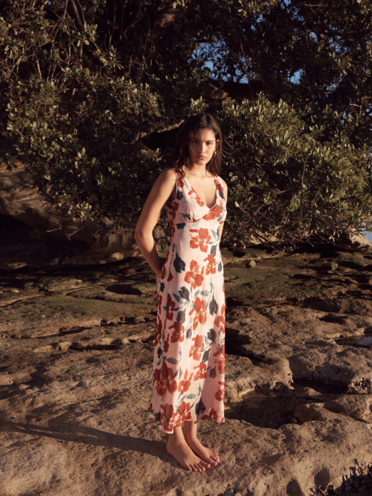 Mink Pink Floral Burst Midi