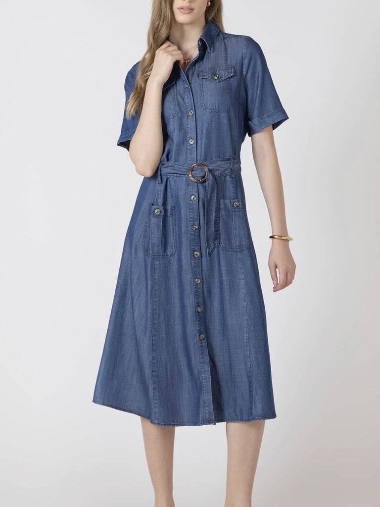 Black Tape Indigo Denim Shirt Dress