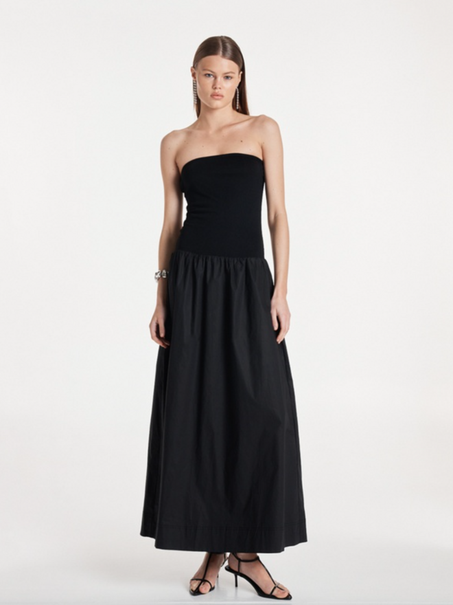 chinese dress ladies Jluxlabel | Black Madison Suede Maxi Dress main image 1