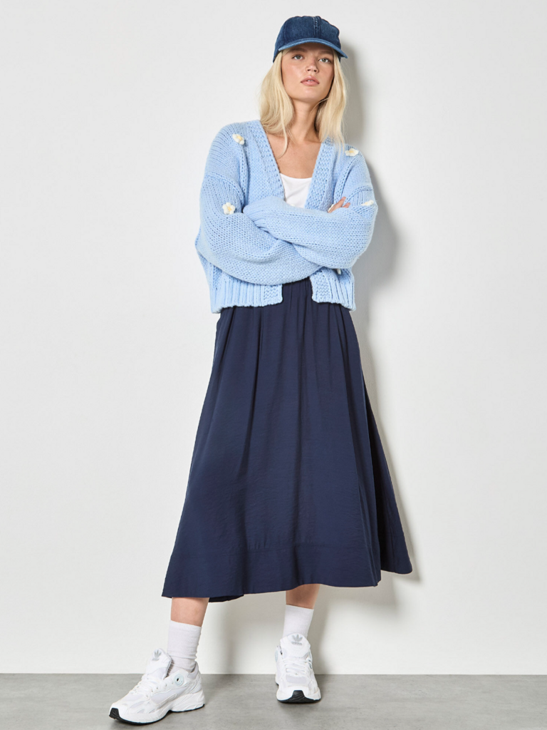 Apricot Blue Daisy Open Knit