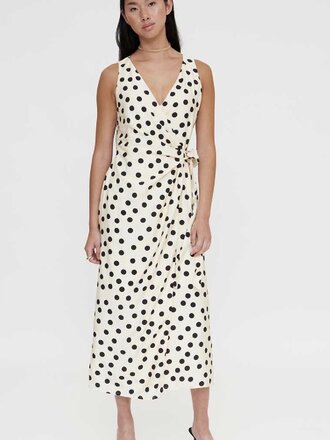Wild Pony Creamy Polka Dot Wrap Dress