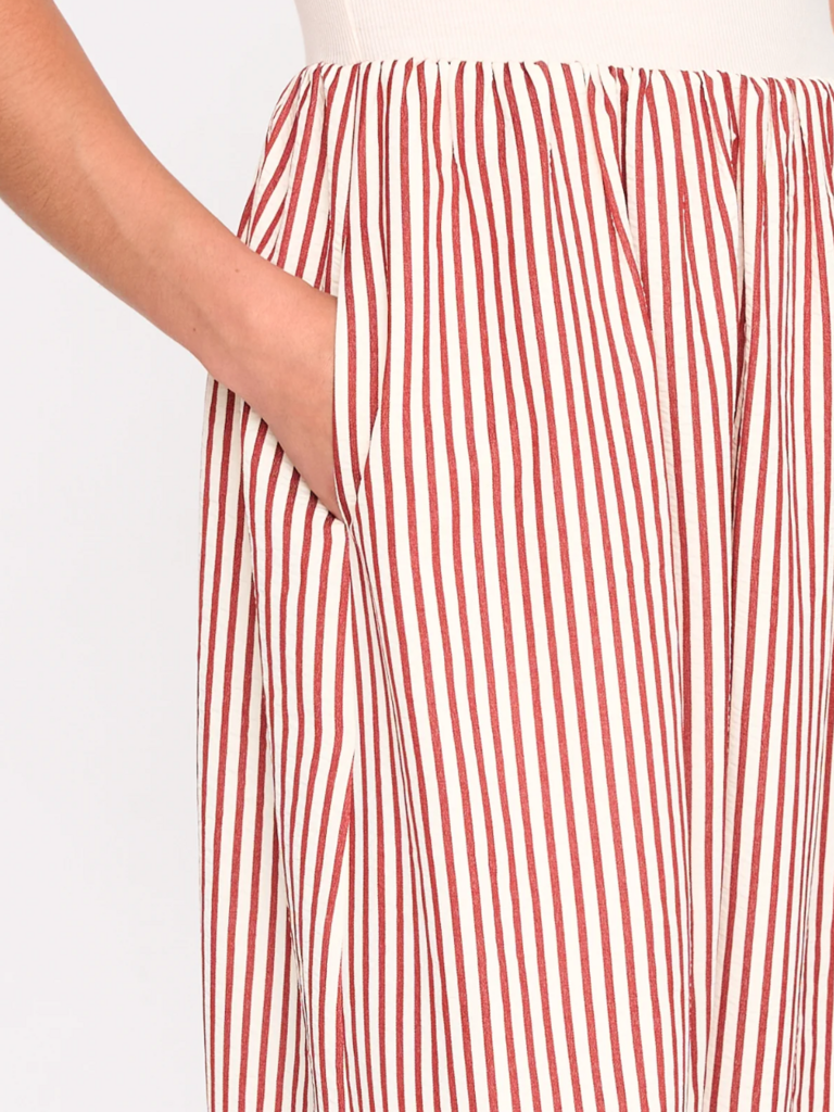 24 Colours Terracotta Stripe Dress