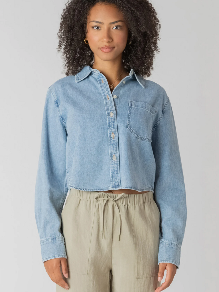 Room34 Crop Chambray Blouse