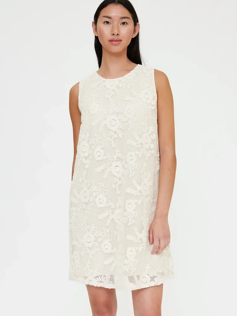 Wild Pony Cream Crochet Mini Dress