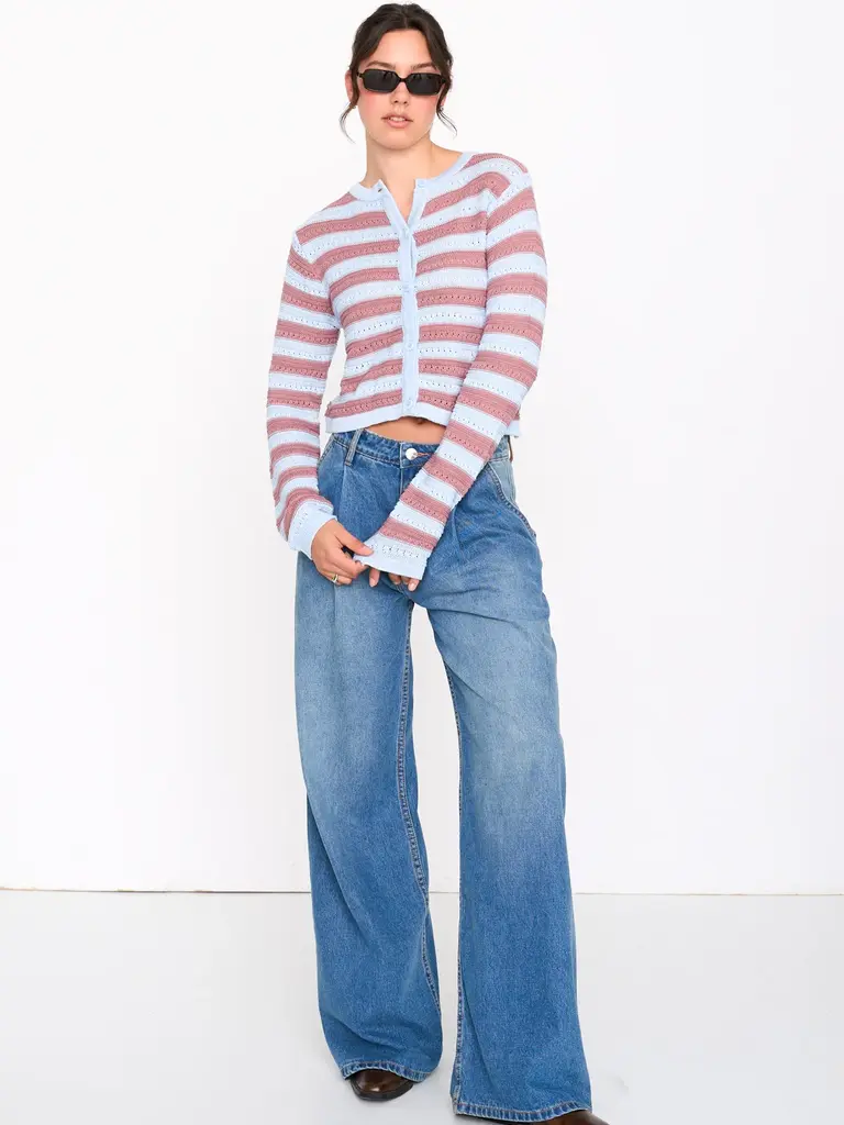 24 Colours Terracotta & Blue Cardigan